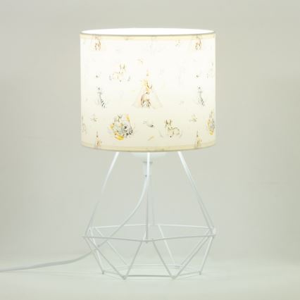 Lampe de table pour enfant KIDS ROOM 1xE27/60W/230V Ø 18 cm à motifs d'animaux