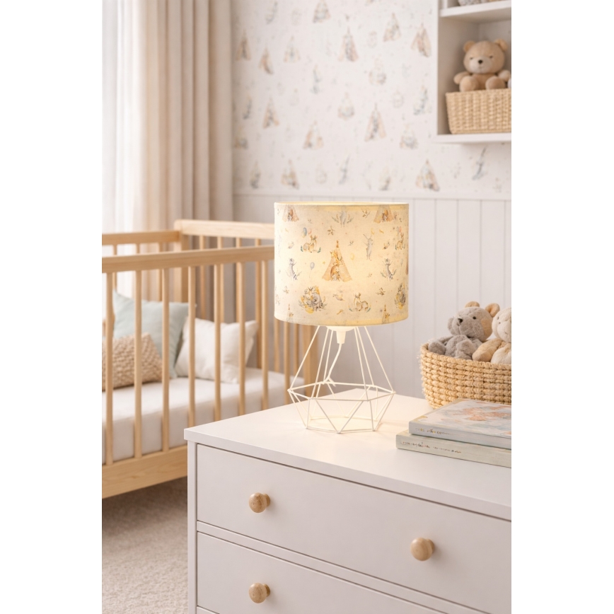 Lampe de table pour enfant KIDS ROOM 1xE27/60W/230V Ø 18 cm à motifs d'animaux