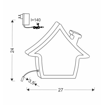 Lampe de table pour enfant LED HOUSE LED/10W/230V rose