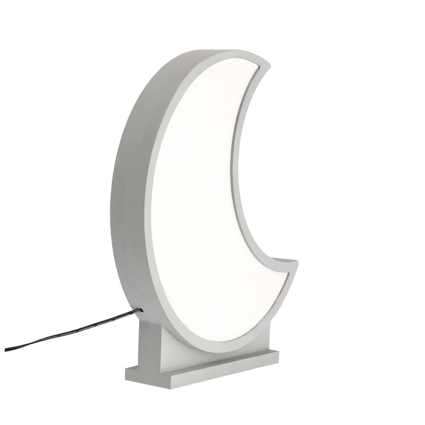 Lampe de table pour enfant LED MOON LED/12W/230V gris