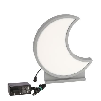 Lampe de table pour enfant LED MOON LED/12W/230V gris