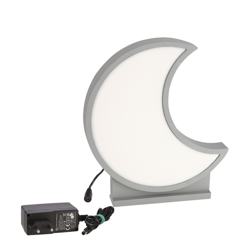 Lampe de table pour enfant LED MOON LED/12W/230V gris