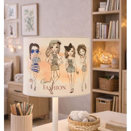 Lampe de table pour enfants GIRLS VIBES 1xE27/60W/230V Ø 18 cm pour filles