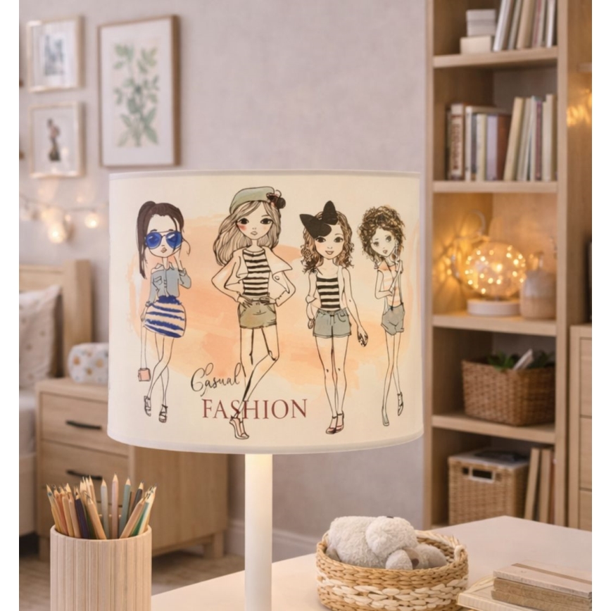 Lampe de table pour enfants GIRLS VIBES 1xE27/60W/230V Ø 18 cm pour filles