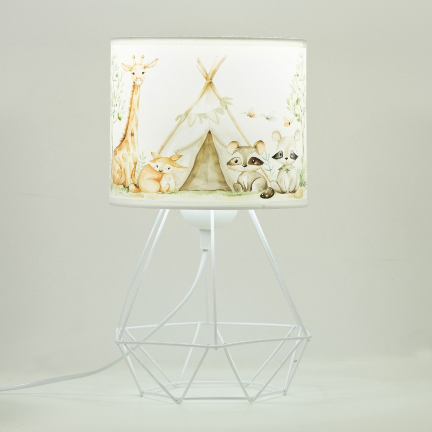 Lampe de table pour enfants KIDS ROOM 1xE27/60W/230V Ø 18 cm à motifs d'animaux