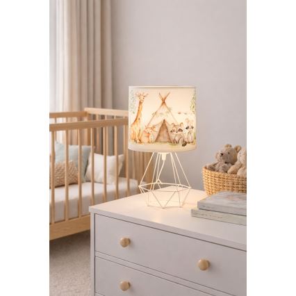 Lampe de table pour enfants KIDS ROOM 1xE27/60W/230V Ø 18 cm à motifs d'animaux