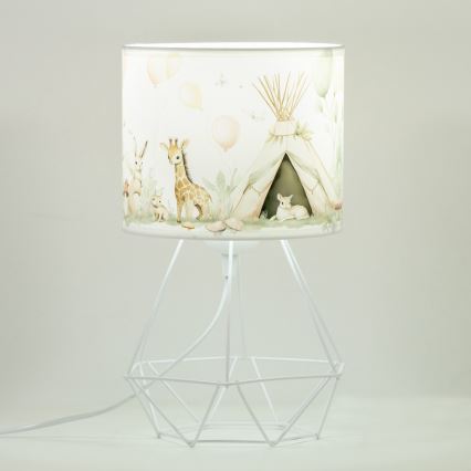 Lampe de table pour enfants KIDS ROOM 1xE27/60W/230V Ø 18 cm à motifs d'animaux