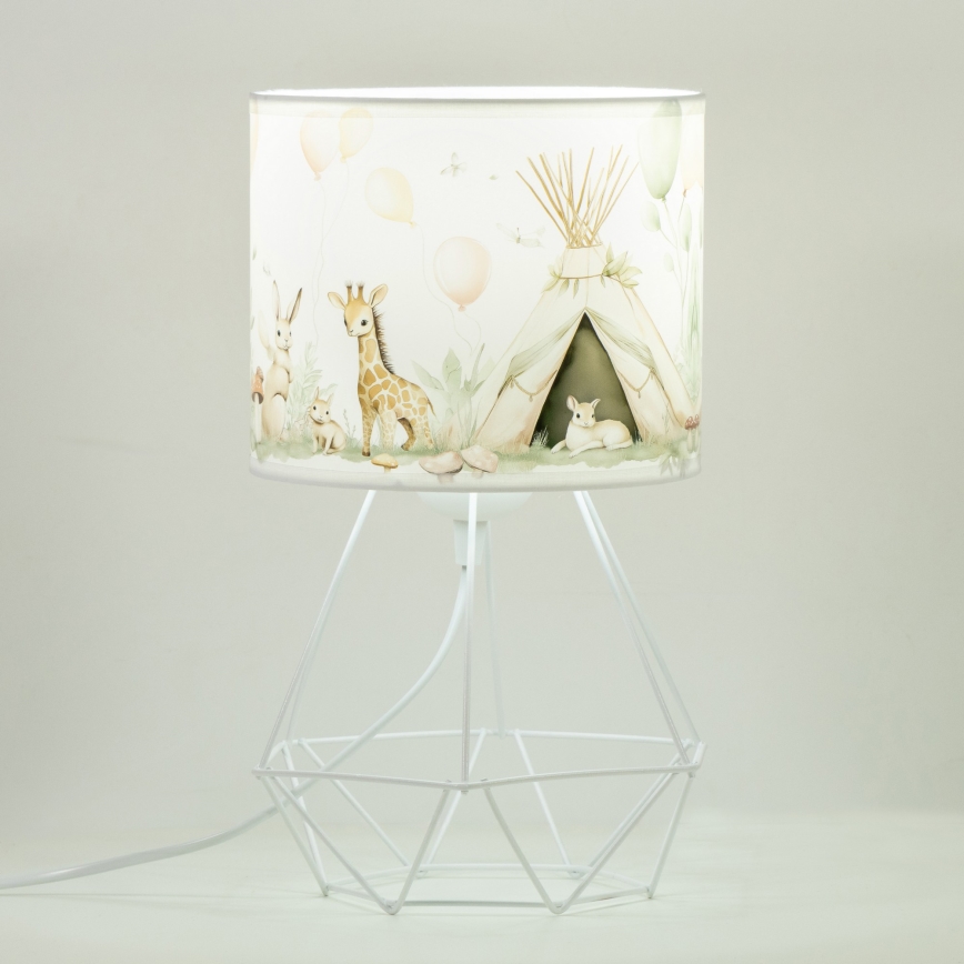 Lampe de table pour enfants KIDS ROOM 1xE27/60W/230V Ø 18 cm à motifs d'animaux