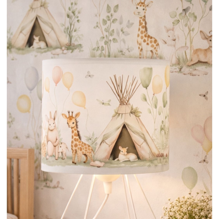 Lampe de table pour enfants KIDS ROOM 1xE27/60W/230V Ø 18 cm à motifs d'animaux
