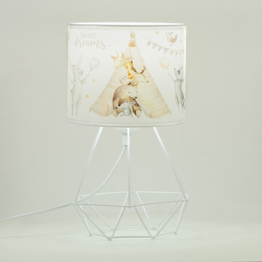 Lampe de table pour enfants KIDS ROOM 1xE27/60W/230V Ø 18 cm, motifs animaux