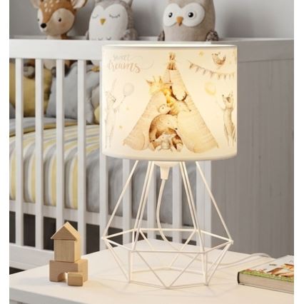 Lampe de table pour enfants KIDS ROOM 1xE27/60W/230V Ø 18 cm, motifs animaux