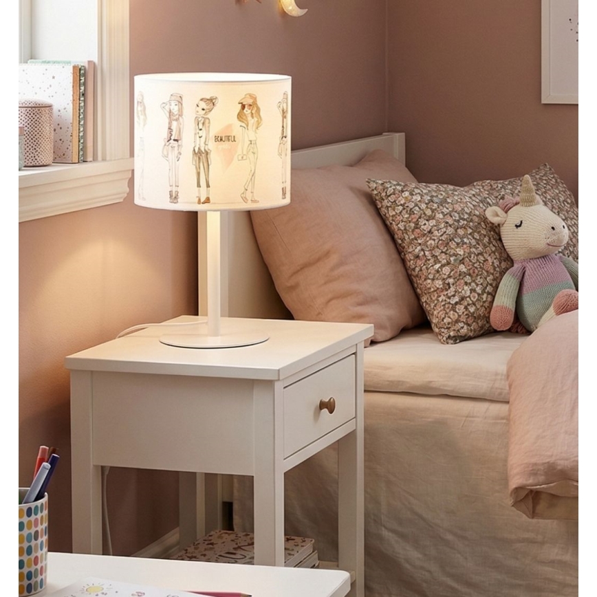Lampe de table pour filles GIRLS VIBES 1xE27/60W/230V Ø 18 cm