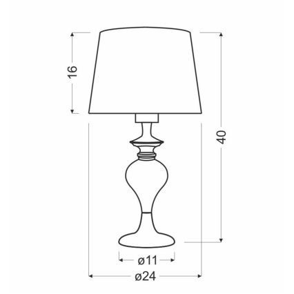 Lampe de table PRIMA GOLD 1xE27/60W/230V noir/doré