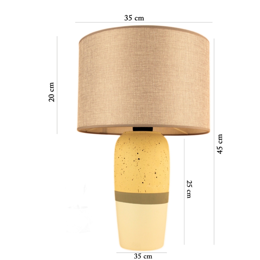 Lampe de table RAMZES 1xE27/40W/230V beige/jaune