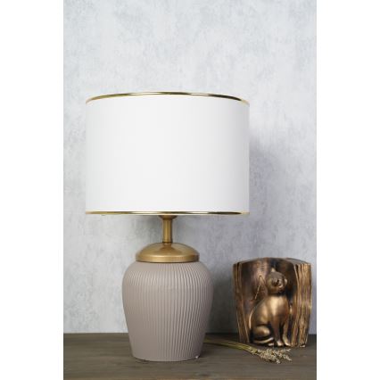 Lampe de table RAMZES 1xE27/40W/230V blanche/beige
