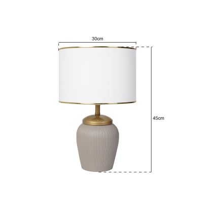 Lampe de table RAMZES 1xE27/40W/230V blanche/beige