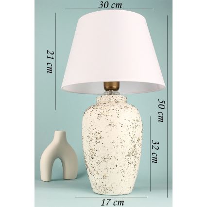 Lampe de table RAMZES 1xE27/40W/230V blanche/crème