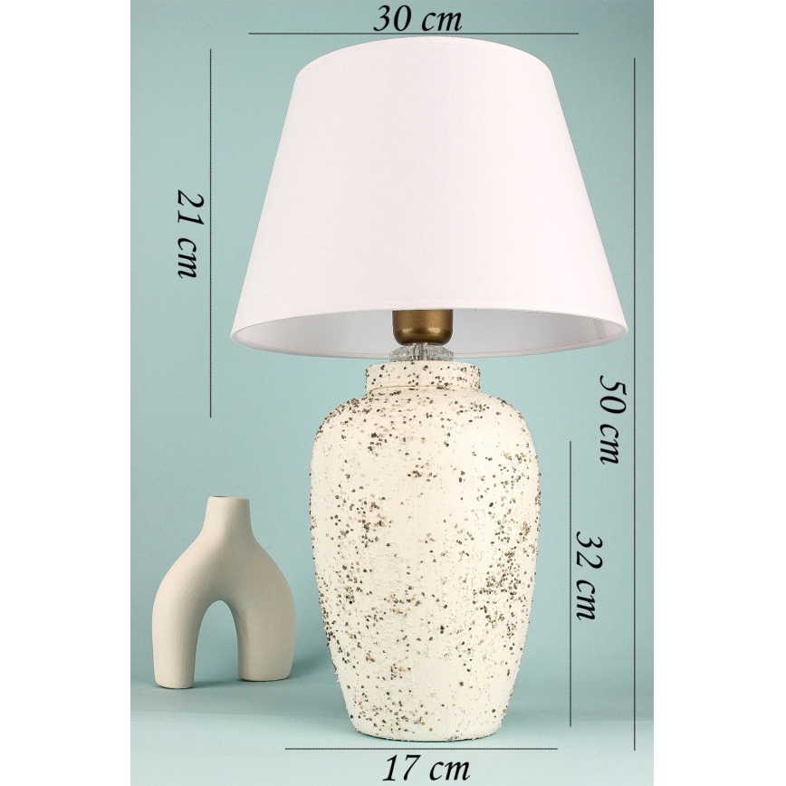 Lampe de table RAMZES 1xE27/40W/230V blanche/crème