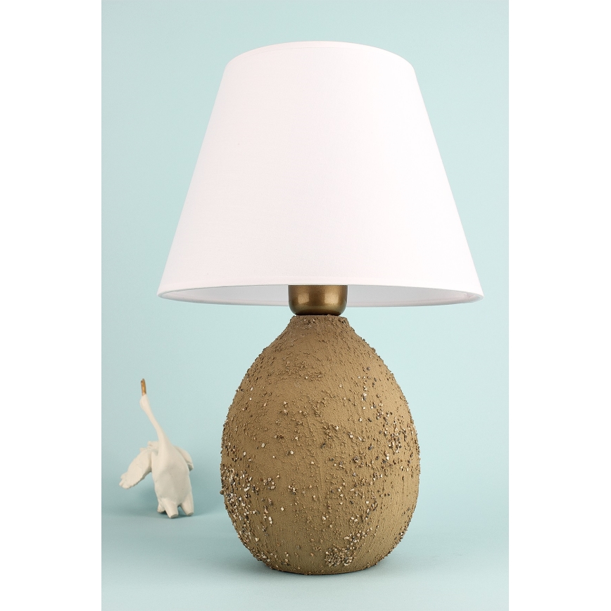Lampe de table RAMZES 1xE27/40W/230V blanche/marron