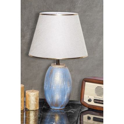 Lampe de table RAMZES 1xE27/40W/230V crème/bleu