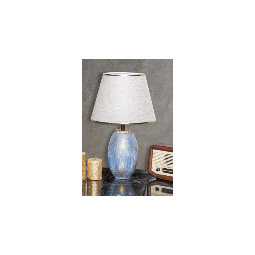 Lampe de table RAMZES 1xE27/40W/230V crème/bleu