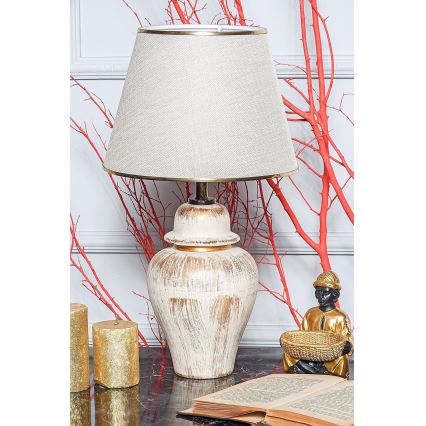 Lampe de table RAMZES 1xE27/40W/230V crème/dorée