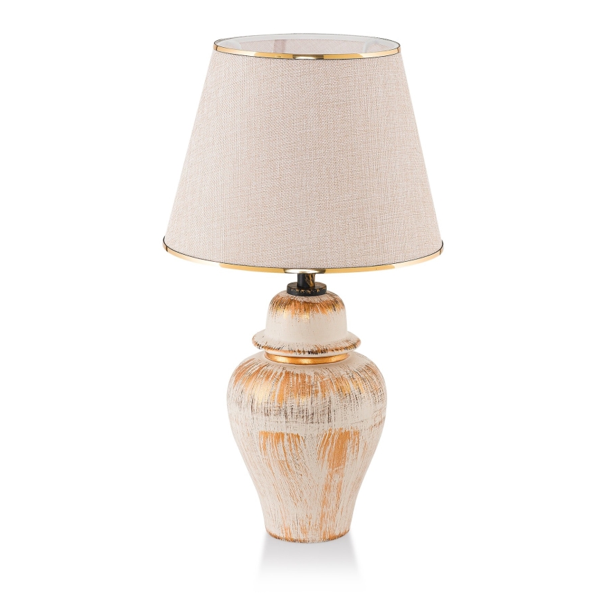 Lampe de table RAMZES 1xE27/40W/230V crème/dorée