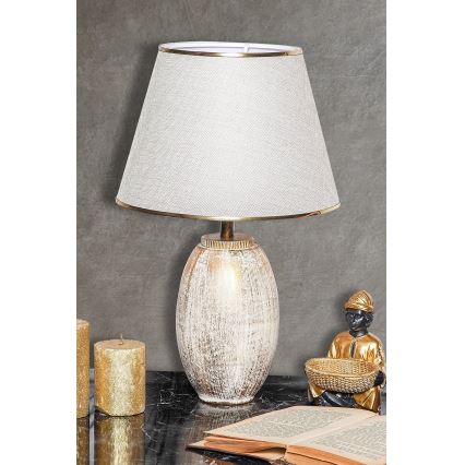 Lampe de table RAMZES 1xE27/40W/230V crème/or