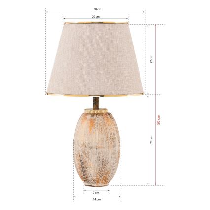 Lampe de table RAMZES 1xE27/40W/230V crème/or