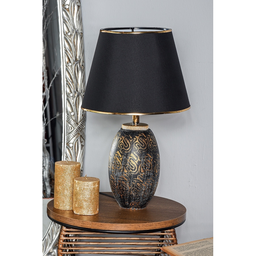 Lampe de table RAMZES 1xE27/40W/230V noire/dorée