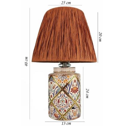 Lampe de table RAMZES 1xE27/40W/230V raphia