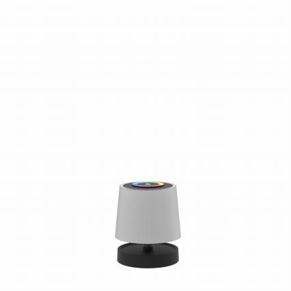 Lampe de table d'extérieur rechargeable LED RGBW tactile et dimmable — 2 W, 5 V, IP44, 1200 mAh — gris
