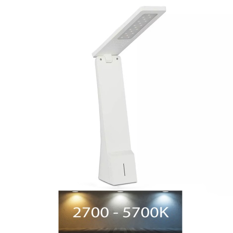 Lampe de table rechargeable LED à intensité variable USB LED/4W/5V 1200 mAh 2700K-5700K blanche/dorée