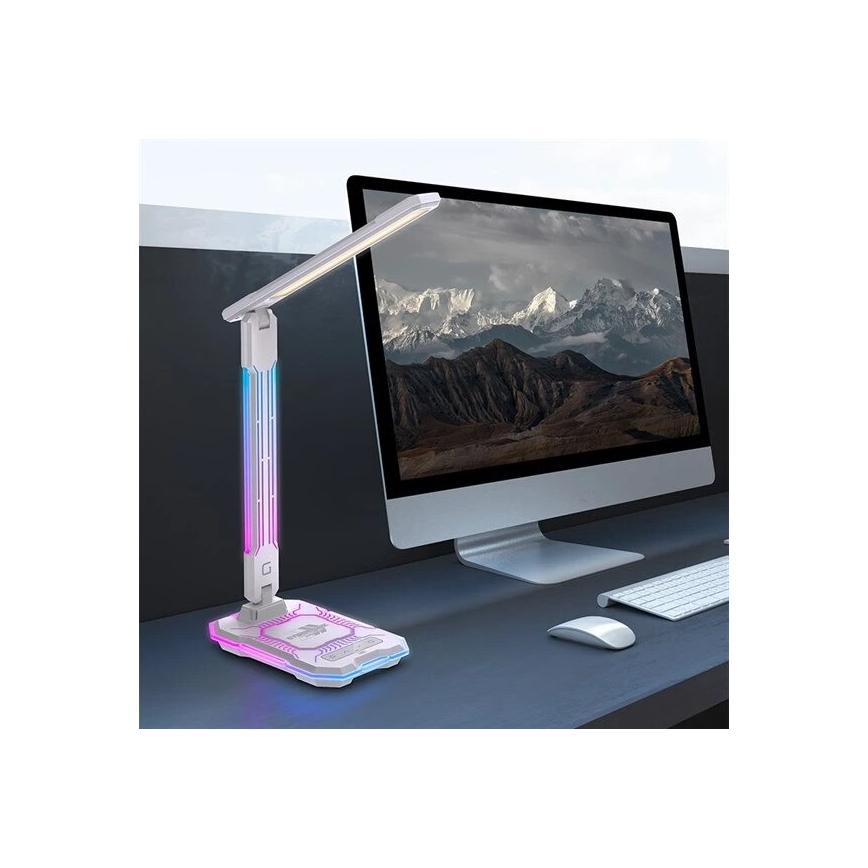 Lampe de table RGB tactile rechargeable et à intensité variable avec charge sans fil LED/7,5W/5V 2700-5300K blanc