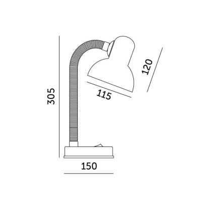 Lampe de table SMIESZEK 1xE27/40W/230V noir