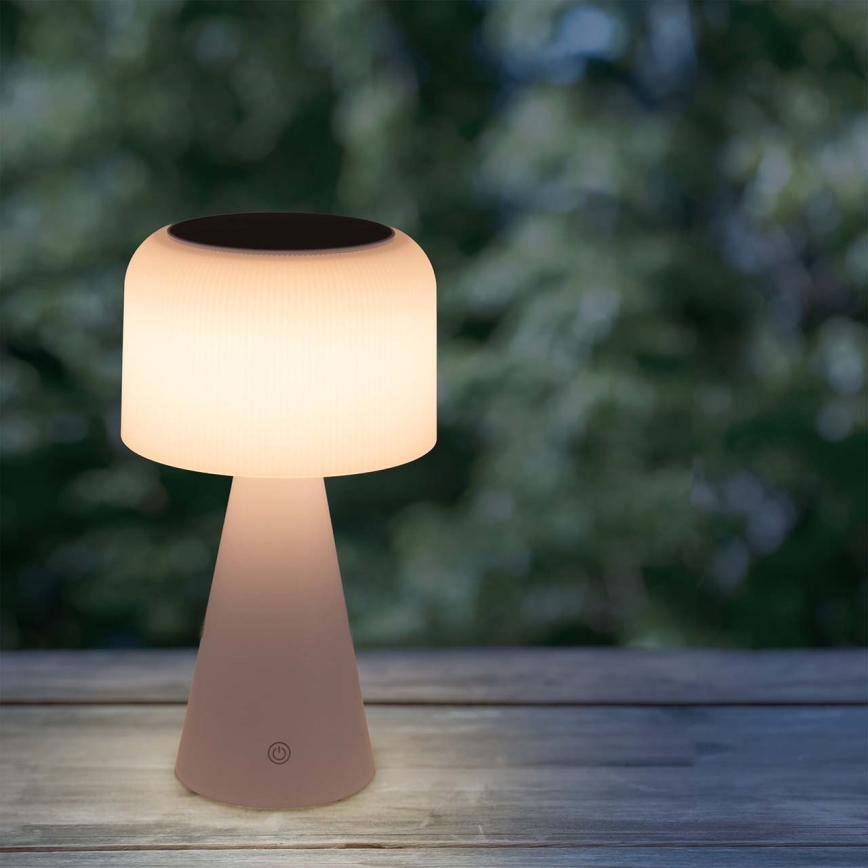 Lampe de table solaire tactile à intensité variable LED/3,7V 1800 mAh 3000/4000/5000K IP44 blanc