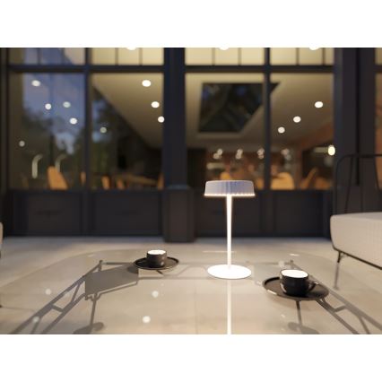 Lampe de table solaire rechargeable à intensité variable LED VIVIEN LED/3W/5V 2700K 1600 mAh IP54 blanc