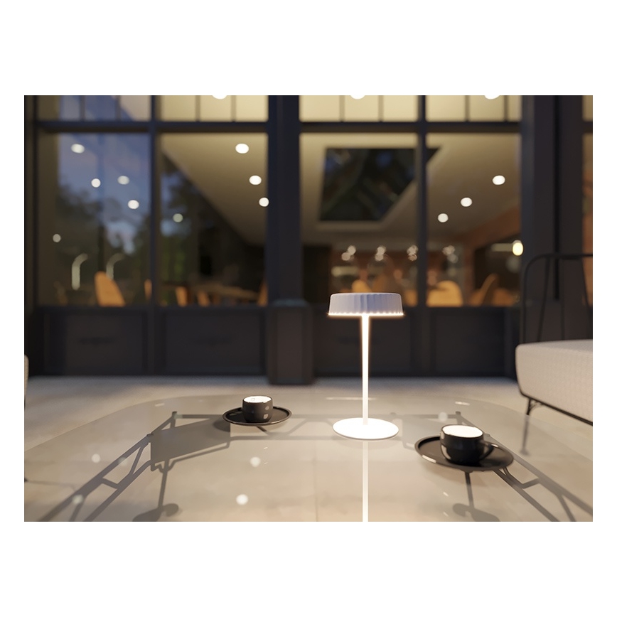 Lampe de table solaire rechargeable à intensité variable LED VIVIEN LED/3W/5V 2700K 1600 mAh IP54 blanc