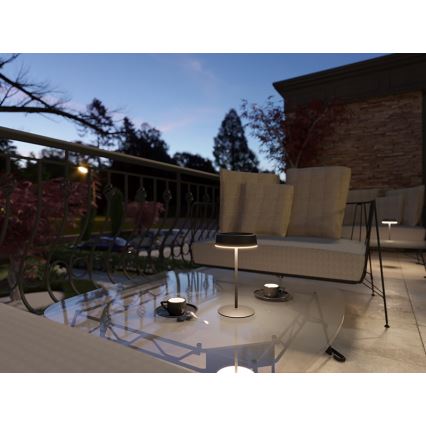 Lampe de table solaire rechargeable à intensité variable LED VIVIEN LED/3W/5V 2700K 1600 mAh IP54 noir