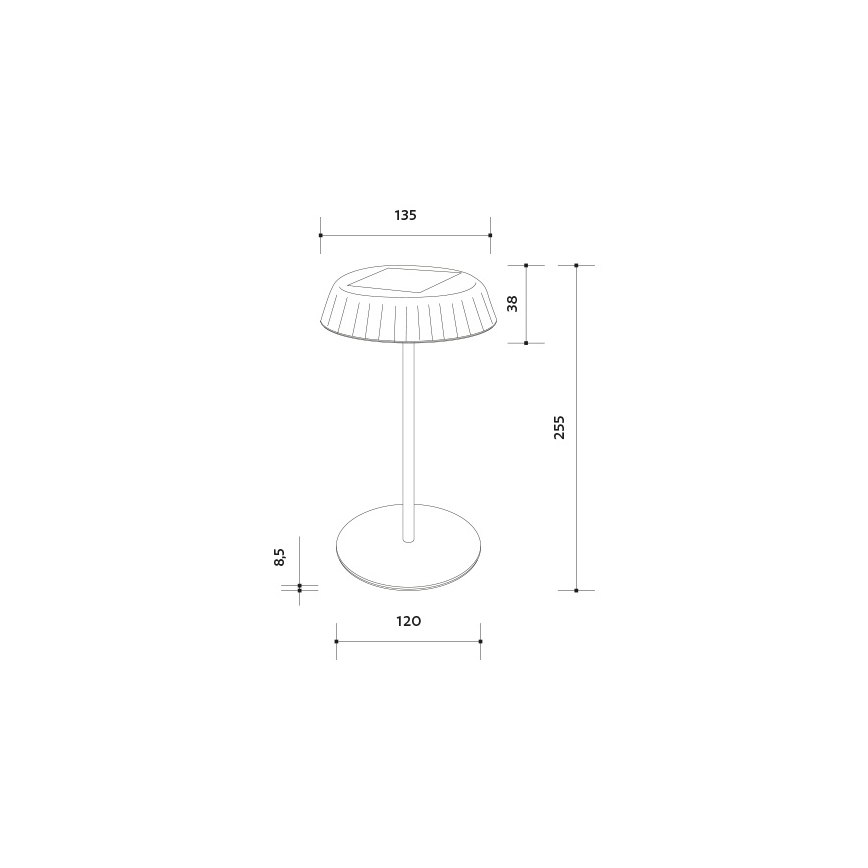 Lampe de table solaire rechargeable à intensité variable LED VIVIEN LED/3W/5V 2700K 1600 mAh IP54 noir