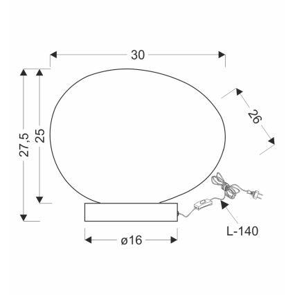 Lampe de table STONES 1xE27/40W/230V noire