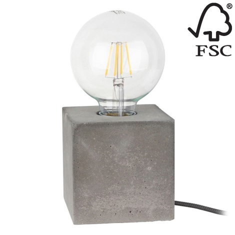 Lampe de table STRONG 1xE27/25W/230V béton - certifié FSC