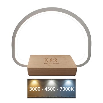 Lampe de table tactile à intensité variable avec charge sans fil LED/10W/5V 3000/4500/7000K