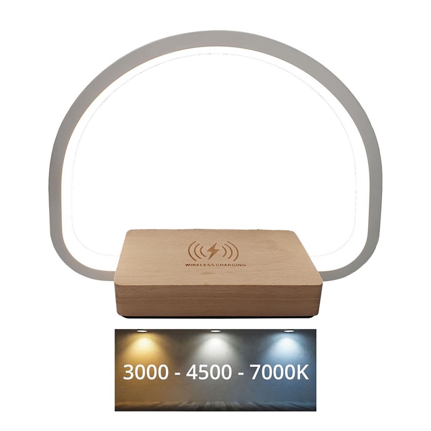 Lampe de table tactile à intensité variable avec charge sans fil LED/10W/5V 3000/4500/7000K