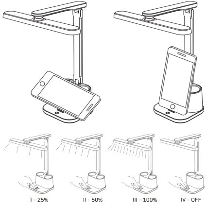 Lampe de table tactile à intensité variable BARI LED/6W/230V noir