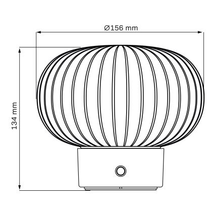 Lampe de table tactile à intensité variable LATTE LED/1,8W/5V USB 2000 mAh chrome mat/blanc