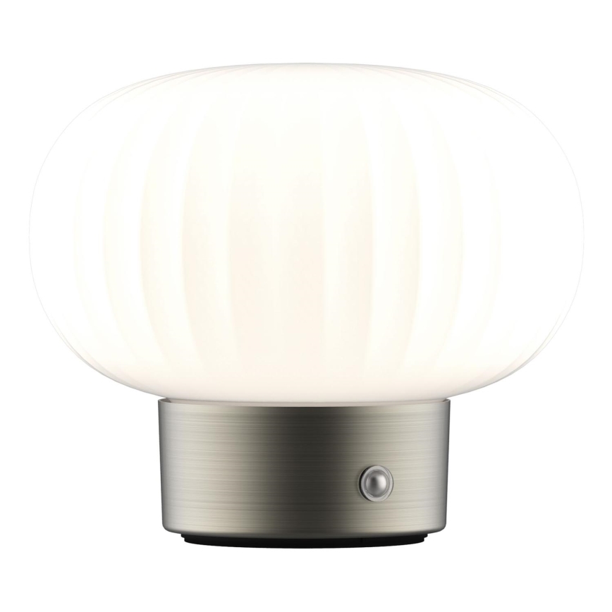 Lampe de table tactile à intensité variable LATTE LED/1,8W/5V USB 2000 mAh chrome mat/blanc
