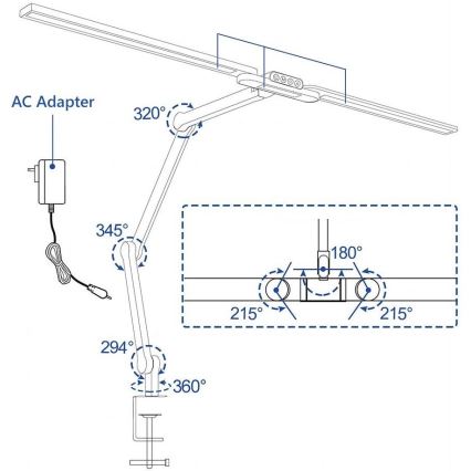 LED à intensité variable tactile flexible lampe de table LED/24W/230V 3000-6500K CRI 92 noir