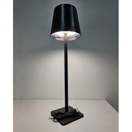 Lampe de table tactile à intensité variable LED/5W/5V USB 1200 mAh noir