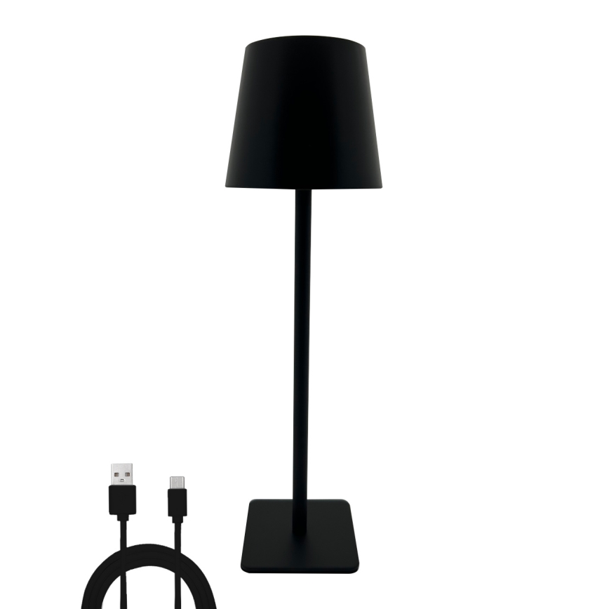 Lampe de table tactile à intensité variable LED/5W/5V USB 1200 mAh noir